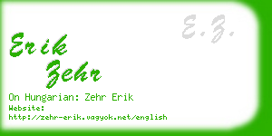 erik zehr business card